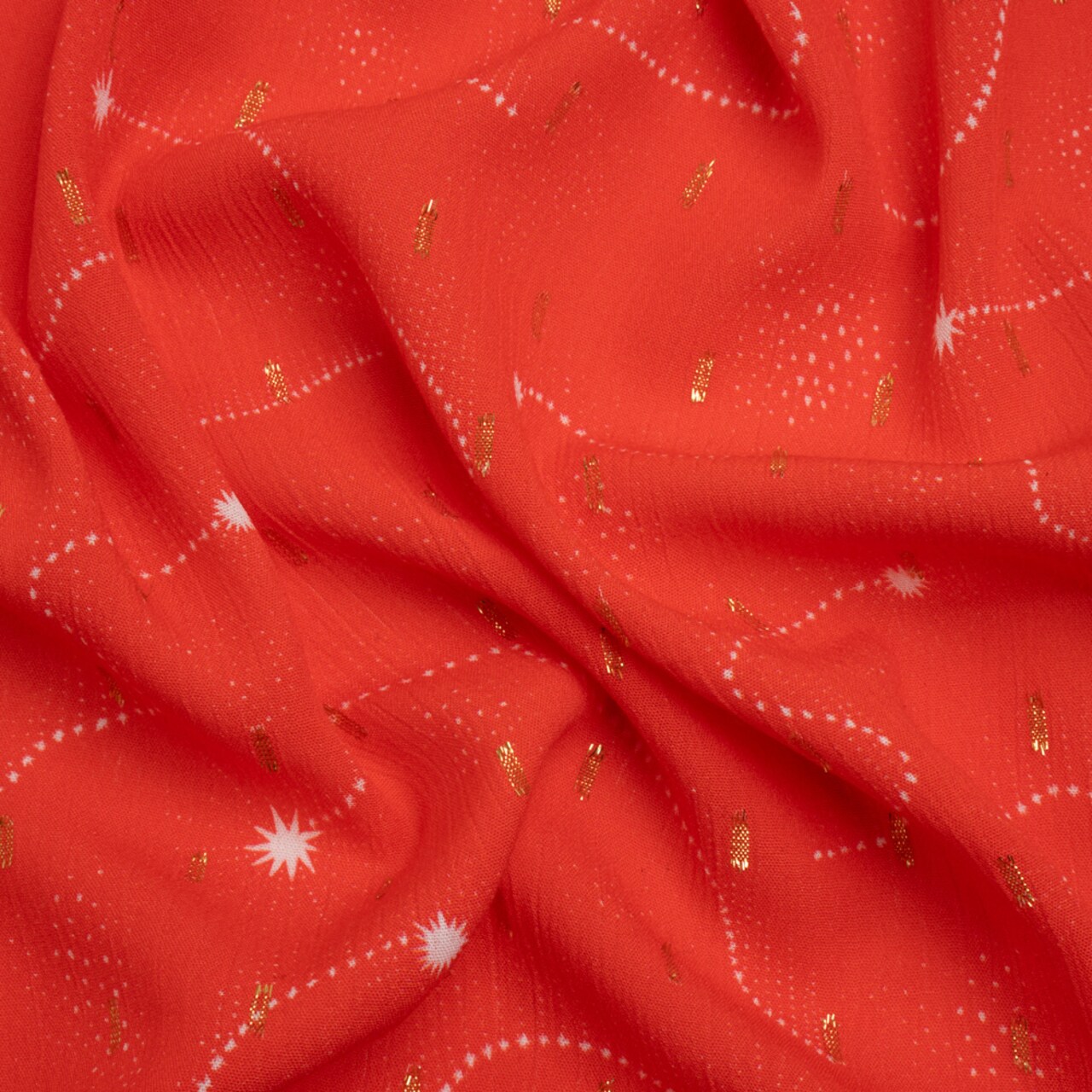 1 Yard Wish for Joy Metallic Dotted Crinkled Viscose Crepe Fabric 55 inch Width